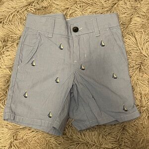 Janie and Jack Blue Striped Sailboat Shorts